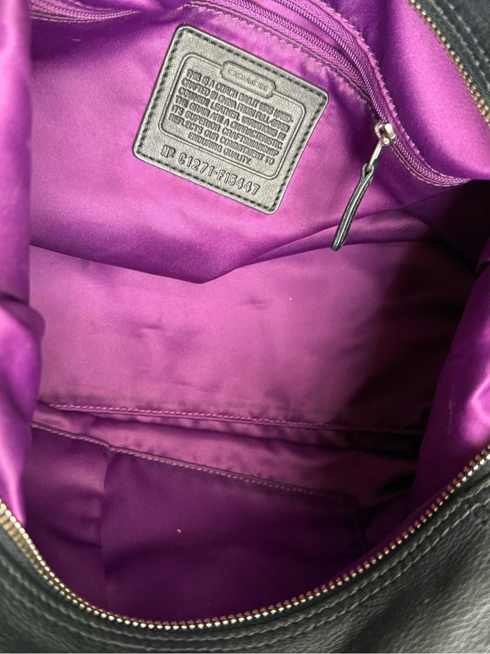 Coach Black Leather Satchel with Silver Hardware - Picture 7 of 8